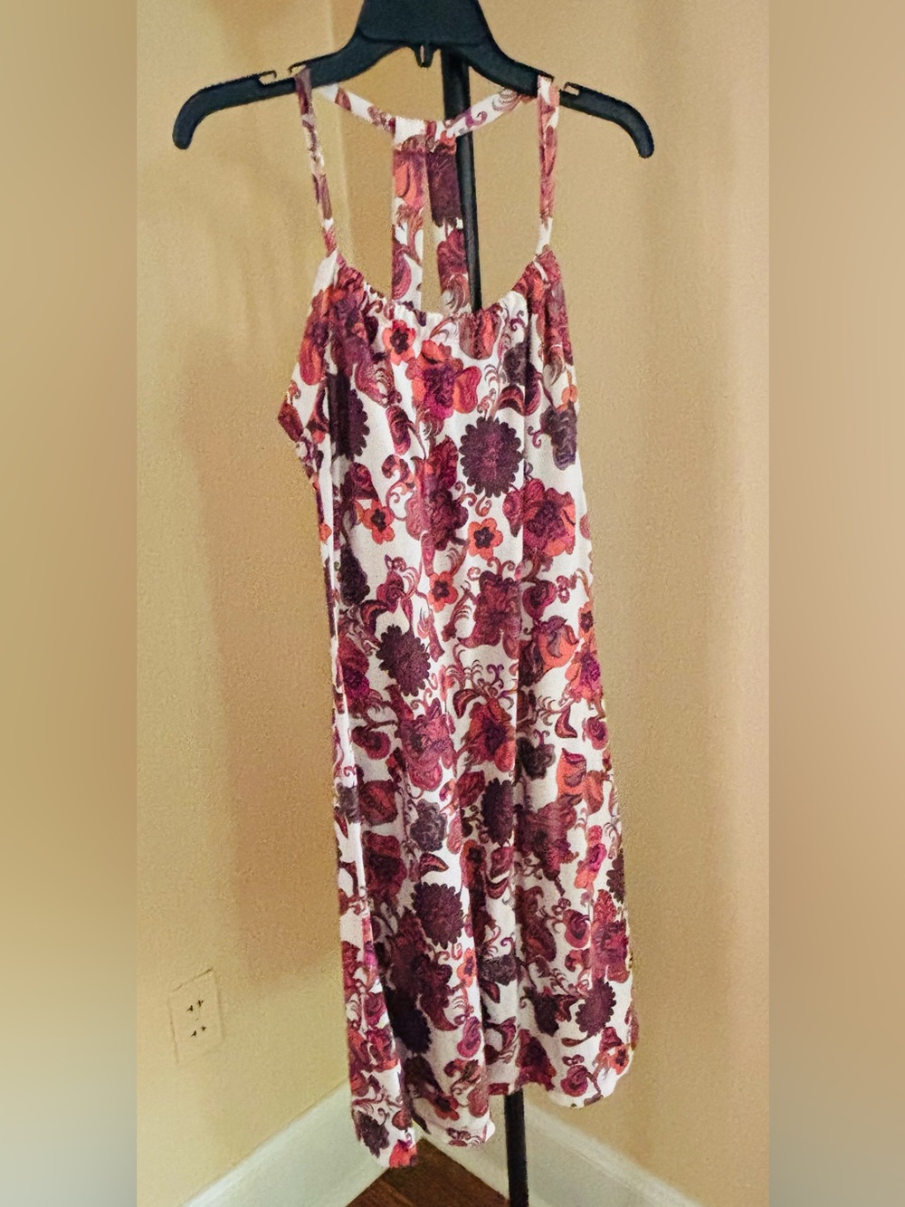 PrAna Quinn Dress Floral Racerback Sleeveless Built-In Shelf Bra Boho Medium